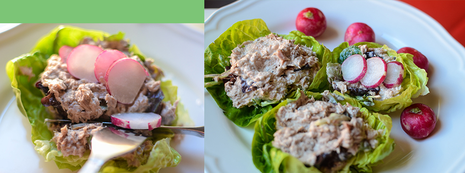 Lettuce with tuna paste