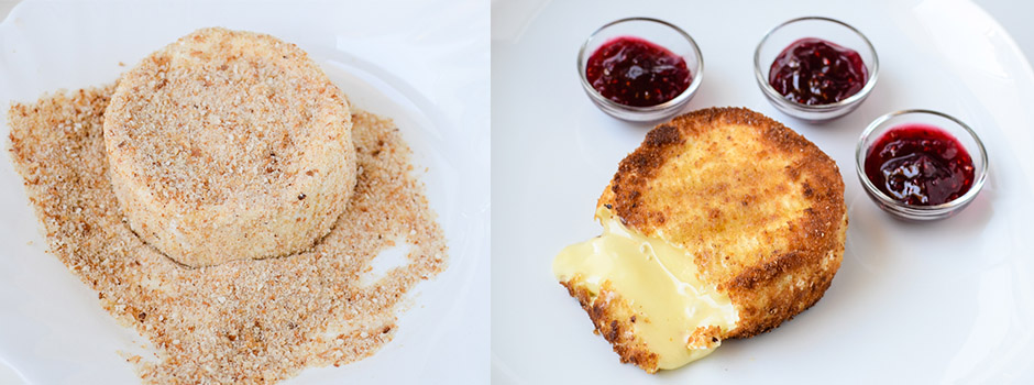 Fried Camembert Cheese with Jam