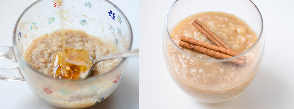 15 minutes Breakfast Recipe: Oatmeal with Applesauce & Cinnamon