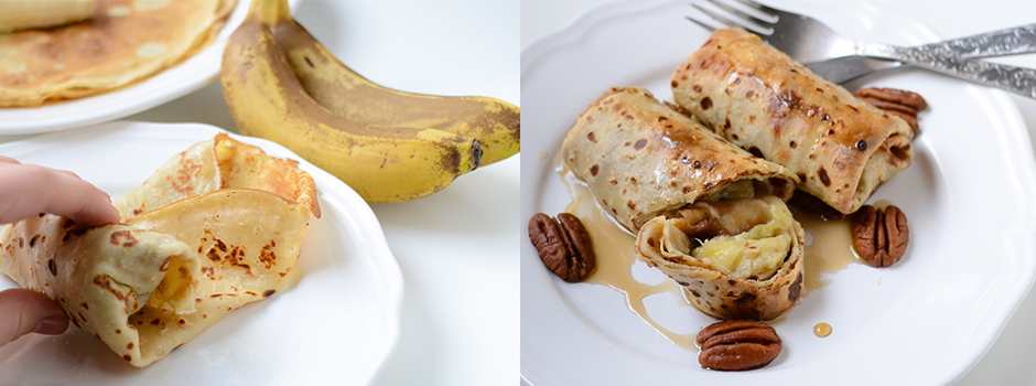 Baked Oatmeal Pancakes with Bananas