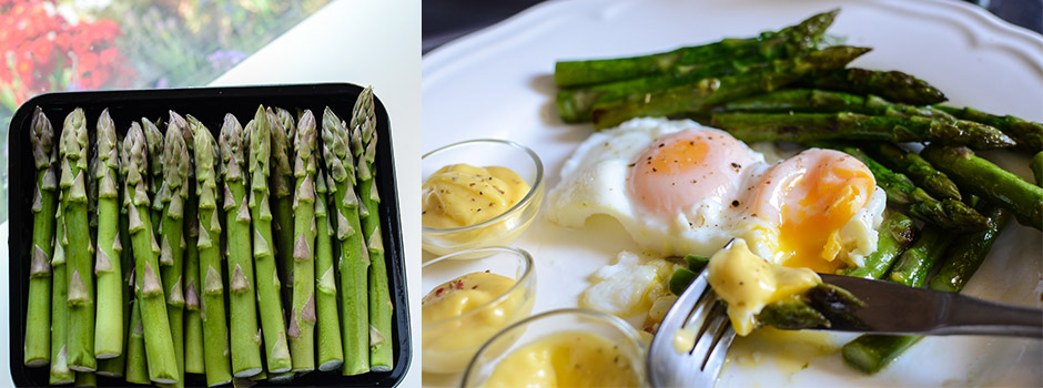 Asparagus with Poached Eggs (a perfect breakfast!)