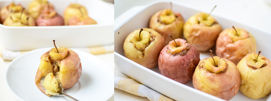 Baked Apples with Banana and Walnuts Filling