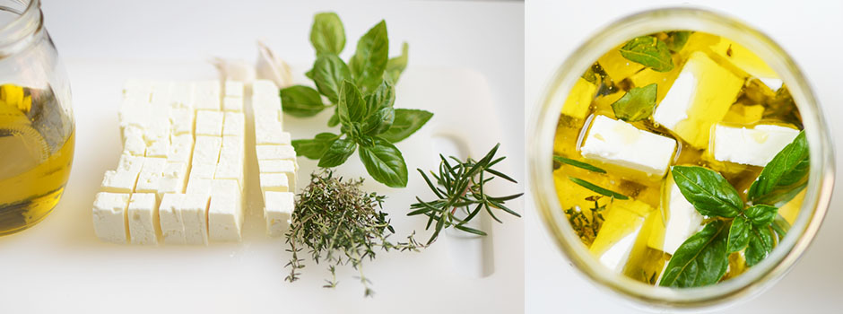 Herbs-Infused Olive Oil Marinated Feta Cheese