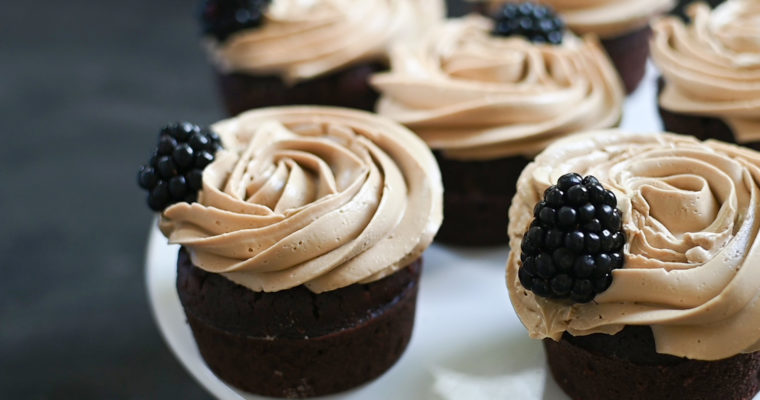 Moist Chocolate Cupcakes with a Velvety Coffee Cream